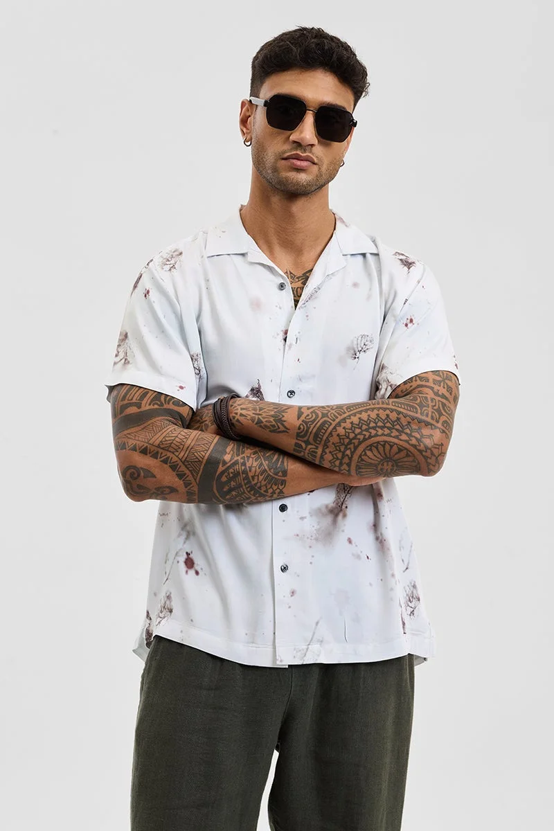 SNITCH Dark Brown Abstract Box Fit Shirt