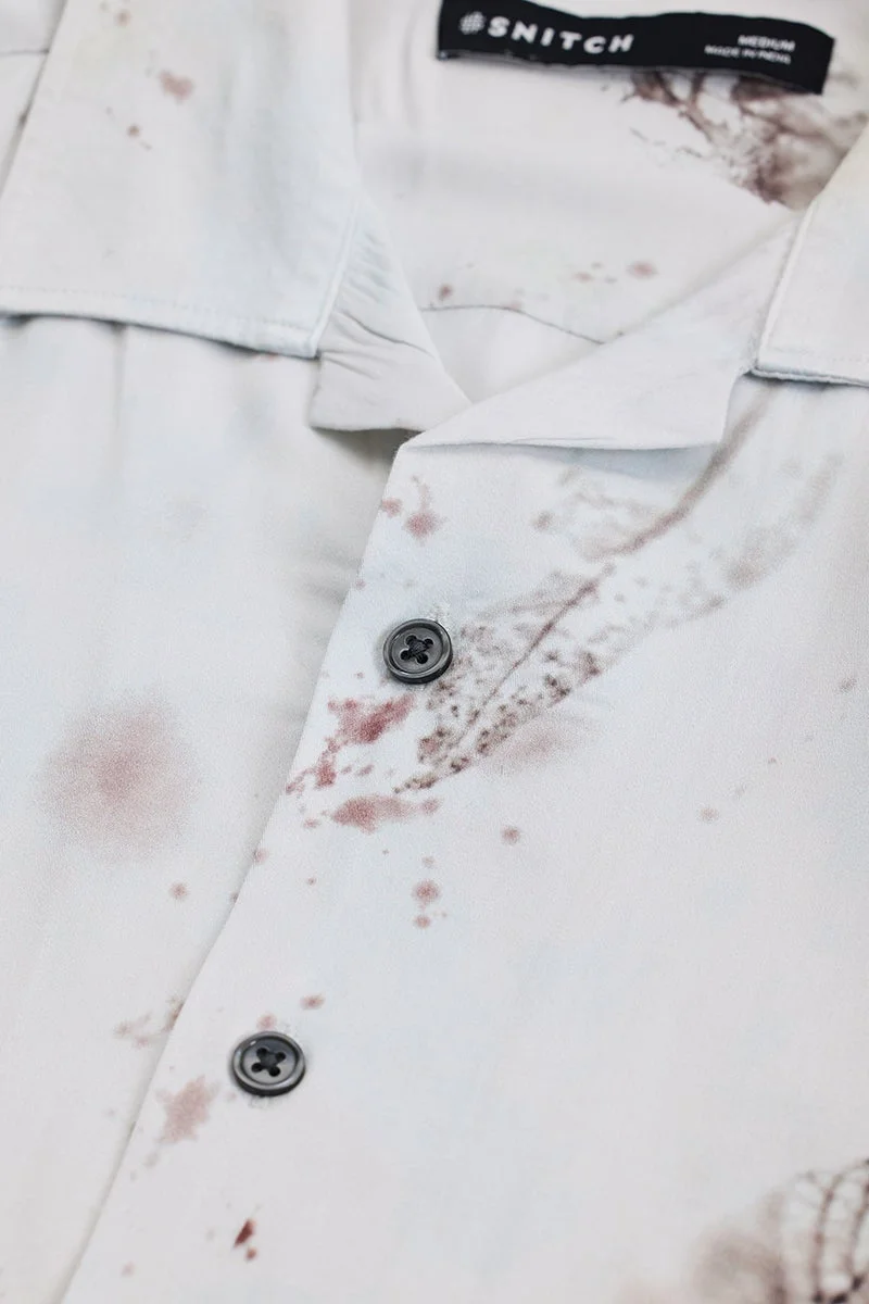 SNITCH Dark Brown Abstract Box Fit Shirt