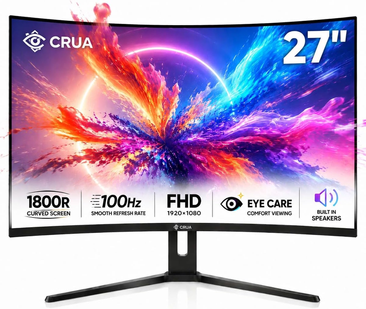 Generic Generic Curved Monitor Computer Monitors 1800r 27 inch ZE4BC4F4444A26D939AB9Z