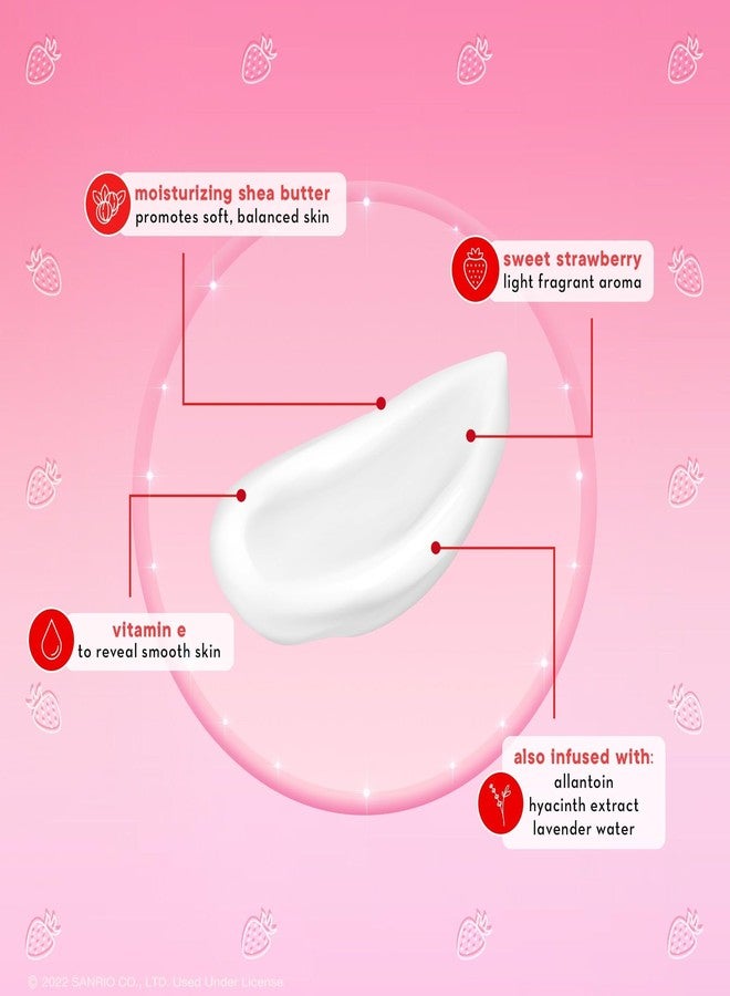The Crème Shop كريم شوب × هالو كيتي كريمات يد فاخرة محمولة مهدئة متقدمة بزبدة الشيا وفيتامين E - ترطيب وإصلاح فائق للبشرة الجافة برائحة لطيفة - فراولة حلوة - Image 2