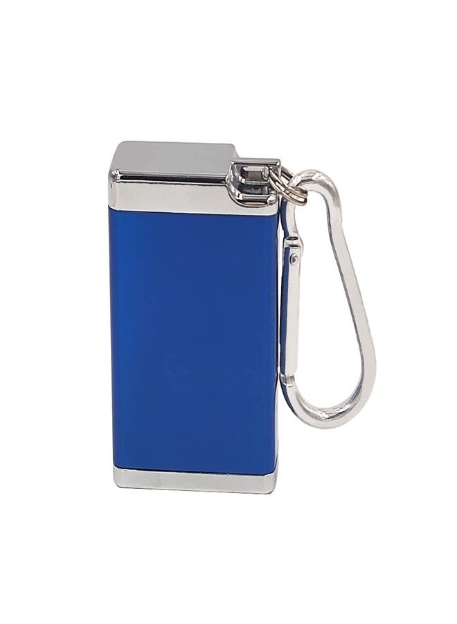 Hourwof Metal Portable Ashtray with lid,Outdoor Pocket Ashtray for Cigarettes,Cute Travel Ash Trays with Keychain,Blue - Image 2