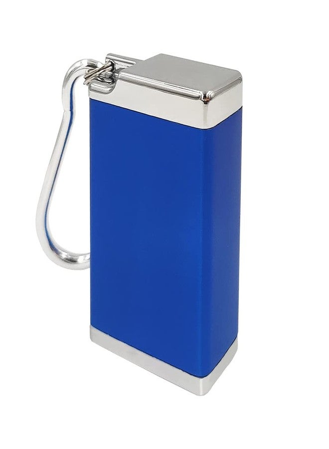 Hourwof Metal Portable Ashtray with lid,Outdoor Pocket Ashtray for Cigarettes,Cute Travel Ash Trays with Keychain,Blue - Image 1