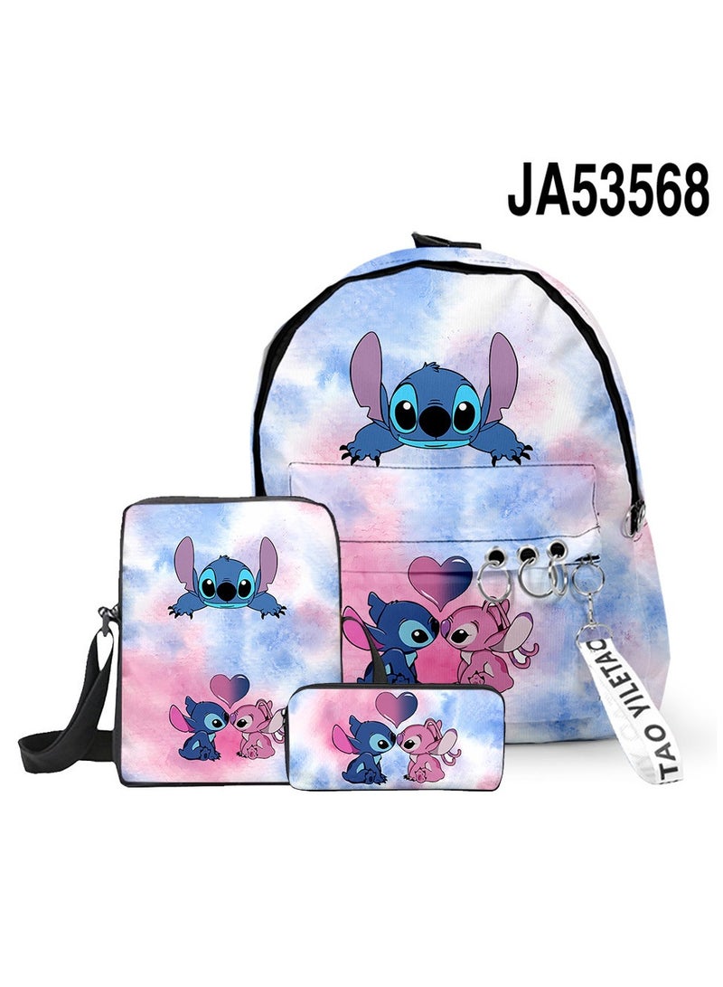 New Stitch Three-Piece Student Printed School bag 29*35*12cm