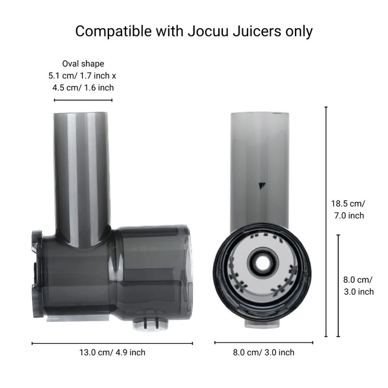 Jocuu Juicer Accessory no. 5, Juicing Body Replacement Part for Slow Masticating Juicer ZM1503, Feeding Chute, Easy to Assemble, Disassemble & Clean, 100% BPA Free, Food Grade Material - Image 4