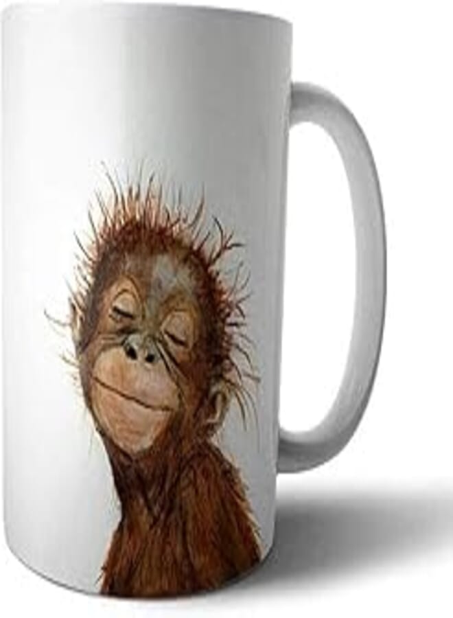 OR Ceramic Baby Monkey Print Mug - Multi Color