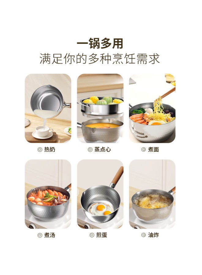 Kobach Snowflake Pot 316l Stainless Steel Milk Pot Three-layer Thickened Baby Food Pot Noodle Pot With Steamer Insert Compatible With Stove Universal 18cm - Image 3