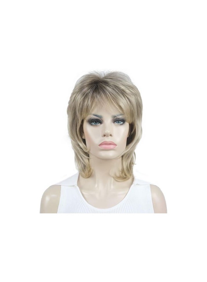 Synthetic Hair Wig Short Wavy Blonde Color Thermal Hair
