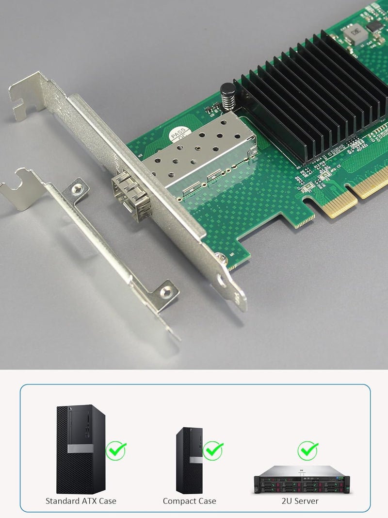 GLOTRENDS ST7315 1-Port 10Gb SFP+ Ethernet Network Card with Intel 82599EN Controller, PCIE 2.0 X4 Interface, Support Windows 11/10/Windows Server/Linux/ESX/VMware ESXi(Not Support Mac OS) - Image 5