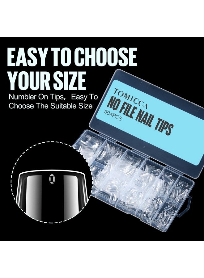 TOMICCA Short Square Gel Nail Tips, 504Pcs Full Cover Clear False Press On Nails, Soft Tips For Nail Extension Diy Nail Salon 12 Sizes - Image 3