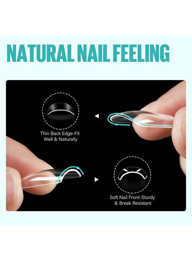 TOMICCA Short Square Gel Nail Tips, 504Pcs Full Cover Clear False Press On Nails, Soft Tips For Nail Extension Diy Nail Salon 12 Sizes - Image 2