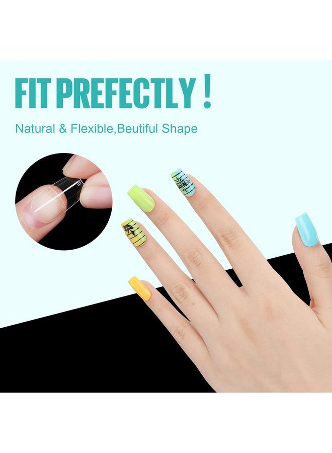TOMICCA Short Square Gel Nail Tips, 504Pcs Full Cover Clear False Press On Nails, Soft Tips For Nail Extension Diy Nail Salon 12 Sizes - Image 4