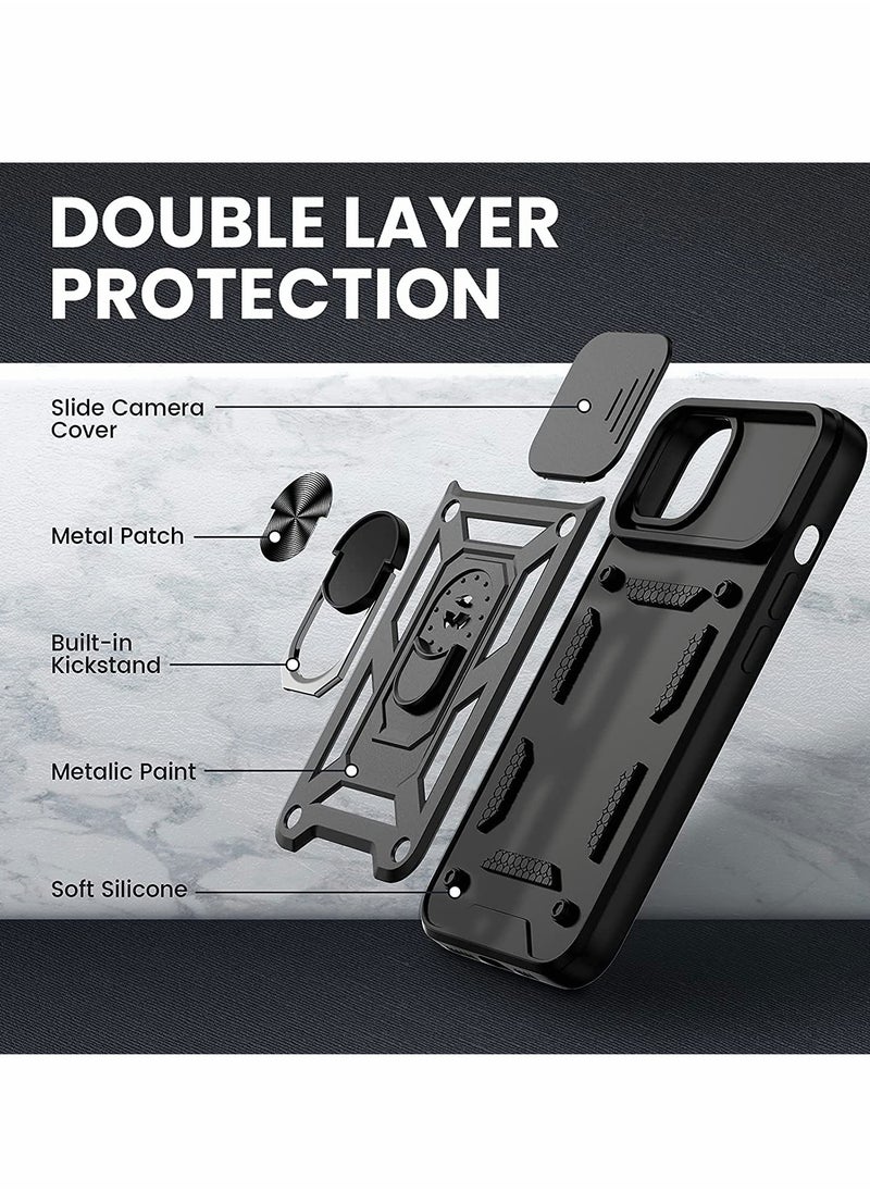 KASTWAVE - KASTWAVE for iPhone 13 Pro Max Case, 13 Pro Max Cover Kickstand Case with Slide Camera Cover - Image 1