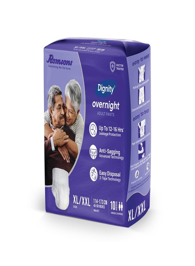 ديجنيتي حفاضات ديجنيتي الليلية للكبار - مقاس XL/XXL (10 قطع) مع مؤشر للبلل وحماية من التسرب لمدة تصل إلى 12-16 ساعة. - Image 2