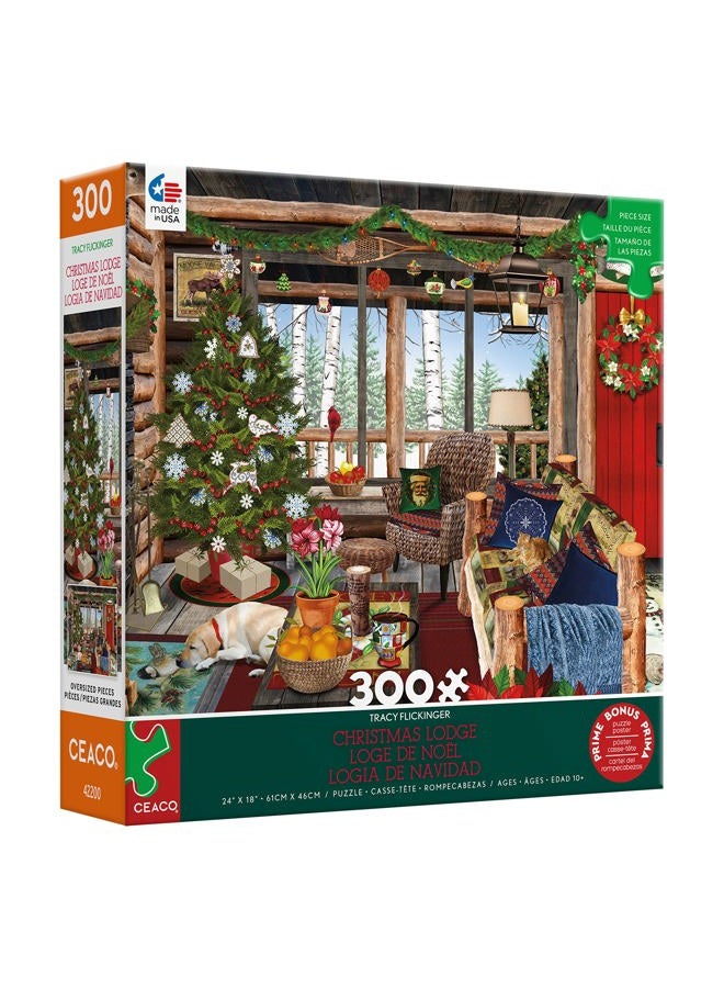 Ceaco - Tracy Flickinger - Christmas Lodge - 300 Piece Jigsaw Puzzle - Image 3