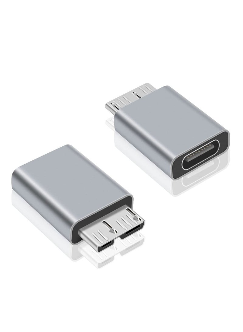 USB C to Micro B Adapter, Type C to Micro B Cable Adapter, 2Pack Micro B to USB C 3.1 Gen2 Adapter for Hard Drive Cable, USB C Hard Drive Cable Adapter for USB 3.0 External Portable SSD HDD - Image 1