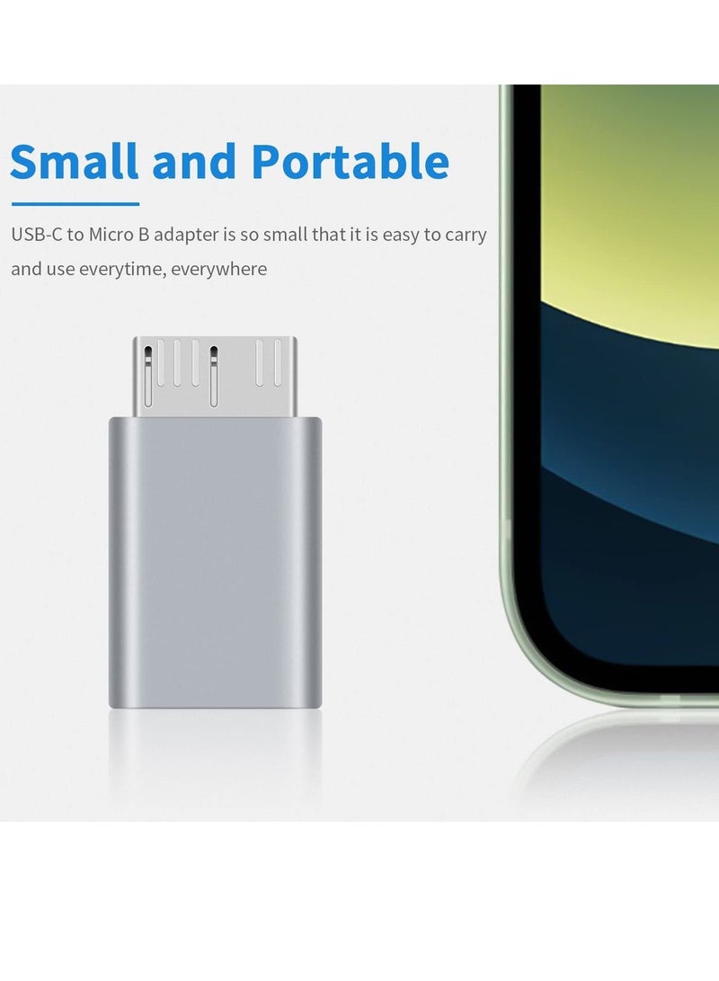 USB C to Micro B Adapter, Type C to Micro B Cable Adapter, 2Pack Micro B to USB C 3.1 Gen2 Adapter for Hard Drive Cable, USB C Hard Drive Cable Adapter for USB 3.0 External Portable SSD HDD - Image 4