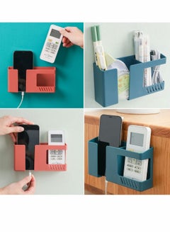 SYOSI 4Pcs Wall Mounted Mobile Phone Storage Box, Self-Adhesive No-Punch Multi-Function Remote Control Holder, Bathroom Bedroom Bedside Office Shelf  - Image 3