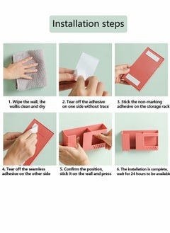 SYOSI 4Pcs Wall Mounted Mobile Phone Storage Box, Self-Adhesive No-Punch Multi-Function Remote Control Holder, Bathroom Bedroom Bedside Office Shelf  - Image 4