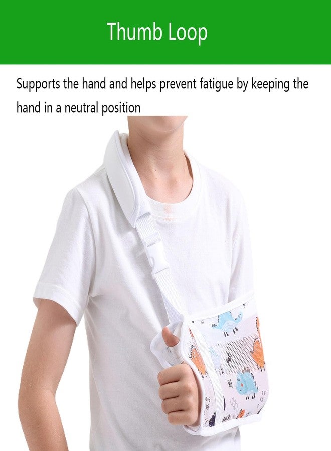 Ledhlth Kids Mesh Arm Sling for Injured Arms | Adjustable & Comfortable Shoulder Support | Dinosaur Design | Youth Injury Recovery Brace (Dinosaur, Small) - Image 5