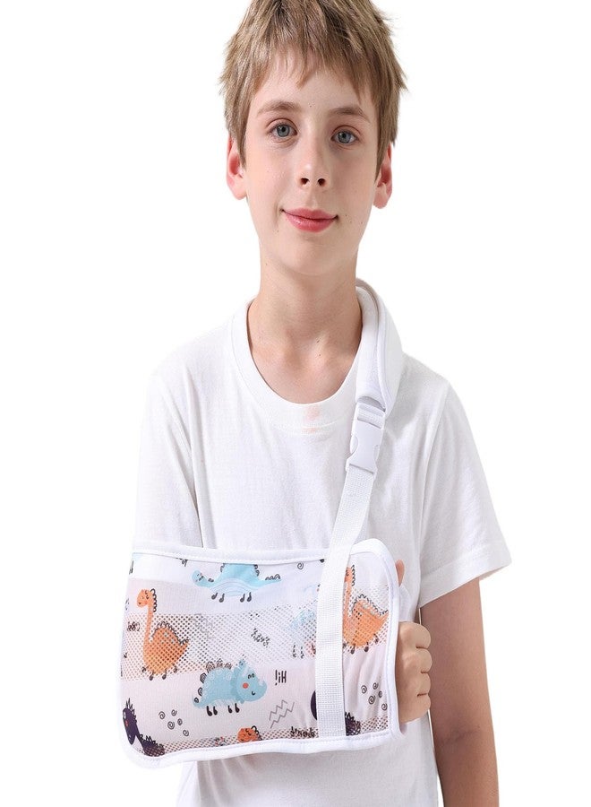 Ledhlth Kids Mesh Arm Sling for Injured Arms | Adjustable & Comfortable Shoulder Support | Dinosaur Design | Youth Injury Recovery Brace (Dinosaur, Small) - Image 1