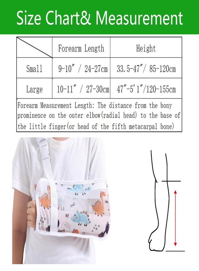 Ledhlth Kids Mesh Arm Sling for Injured Arms | Adjustable & Comfortable Shoulder Support | Dinosaur Design | Youth Injury Recovery Brace (Dinosaur, Small) - Image 2