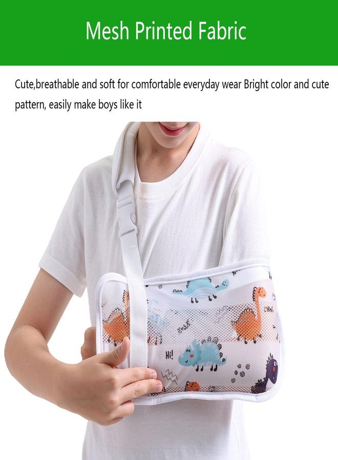 Ledhlth Kids Mesh Arm Sling for Injured Arms | Adjustable & Comfortable Shoulder Support | Dinosaur Design | Youth Injury Recovery Brace (Dinosaur, Small) - Image 4