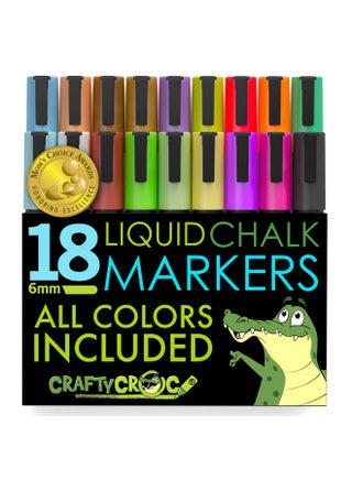 Liquid Chalk Markers, Jumbo 18 Pack, (Mom’S Choice Award Gold Recipient), Neon Plus Earth Colors 6Mm Reversible Tip, 2 Replacement Tips Included - pzsku/ZE4BCF0BA641F0F609F24Z/45/_/1734348044/1a9713d6-bad4-45d9-83cd-a6dd07d13c3a