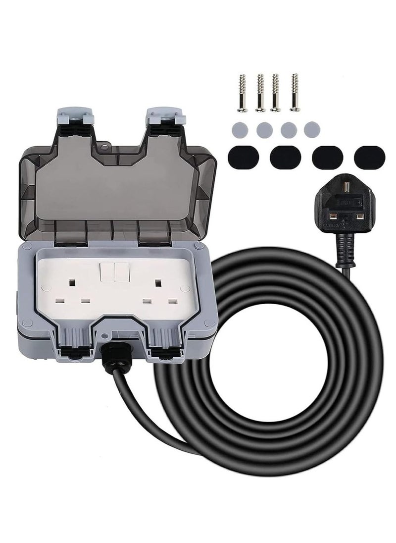 RACO Waterproof Socket Extension Board | Heavy-Duty Cable Power Cord Socket Cover | IP66 Rated 13A UK Plug,220-250V Socket, Ideal for Various Outdoor Uses Double Socket - pzsku/ZE4BCFAA2C33CD52BC447Z/45/_/1692868625/846e249b-2188-4231-8341-6b3b1c977ffe