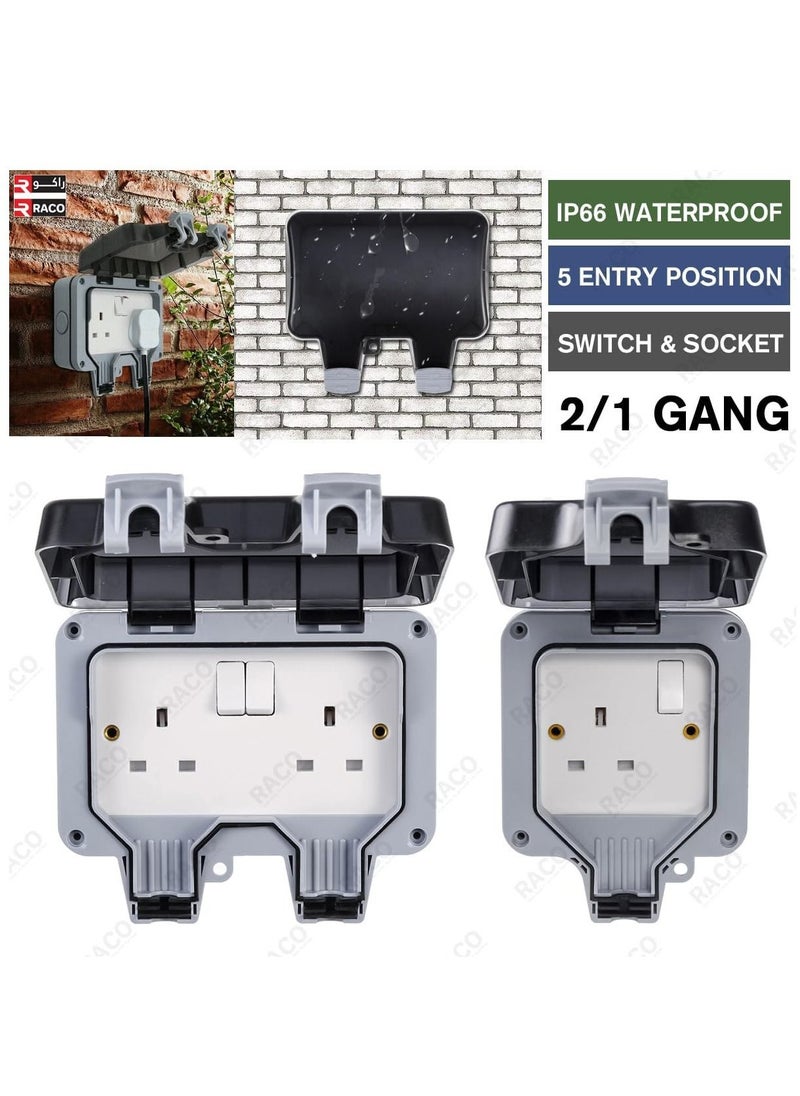 RACO Waterproof Socket Extension Board | Heavy-Duty Cable Power Cord Socket Cover | IP66 Rated 13A UK Plug,220-250V Socket, Ideal for Various Outdoor Uses Double Socket - pzsku/ZE4BCFAA2C33CD52BC447Z/45/_/1692868627/a11a2f38-36d7-4df2-854a-7b1101b6f365