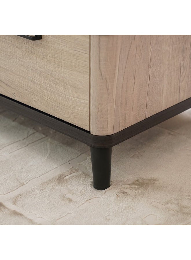 DANUBE HOME طاولة كيروين المركزية مع 1 درج طاولة قهوة متعددة الوظائف لغرفة المعيشة تصميم حديث أثاث للمنزل | صنع في ماليزيا L100XW55XH41.5Cm-رمادي بلوط/أسود - Image 5