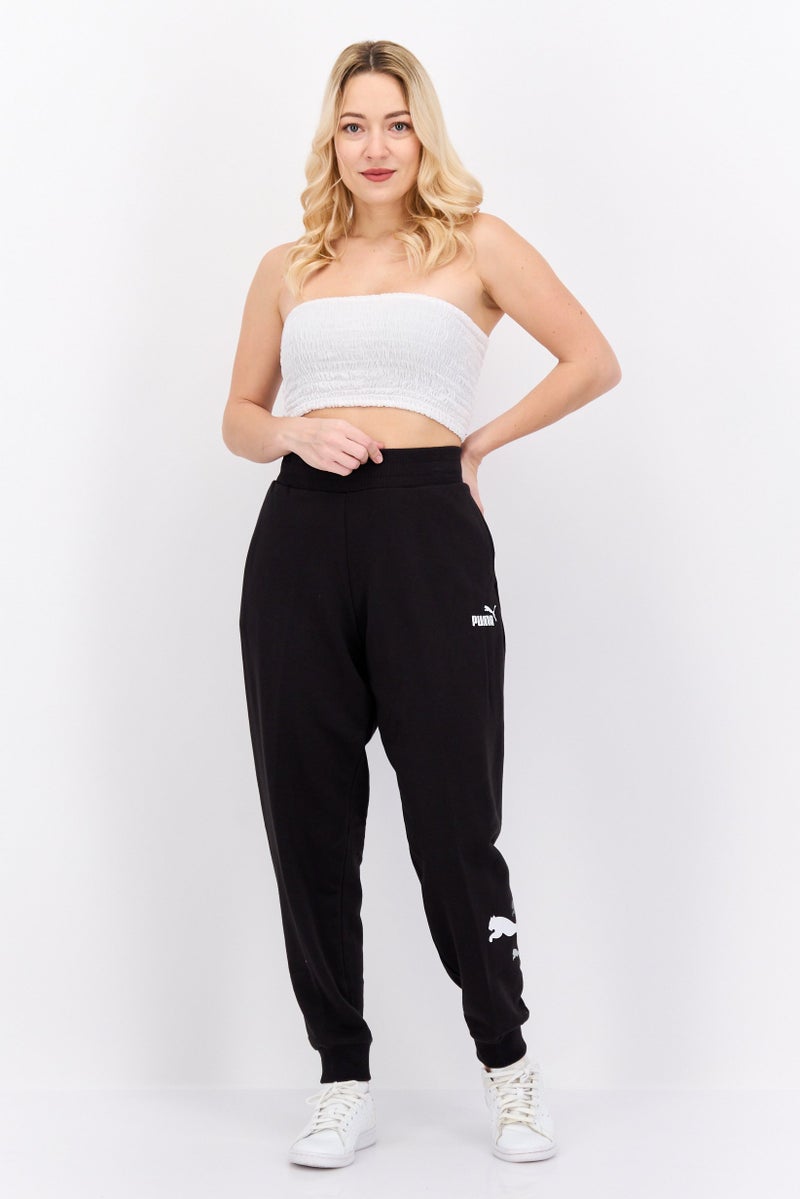 PUMA سروال رياضي نسائي مناسب بشعار العلامة التجارية، أسود - Image 3