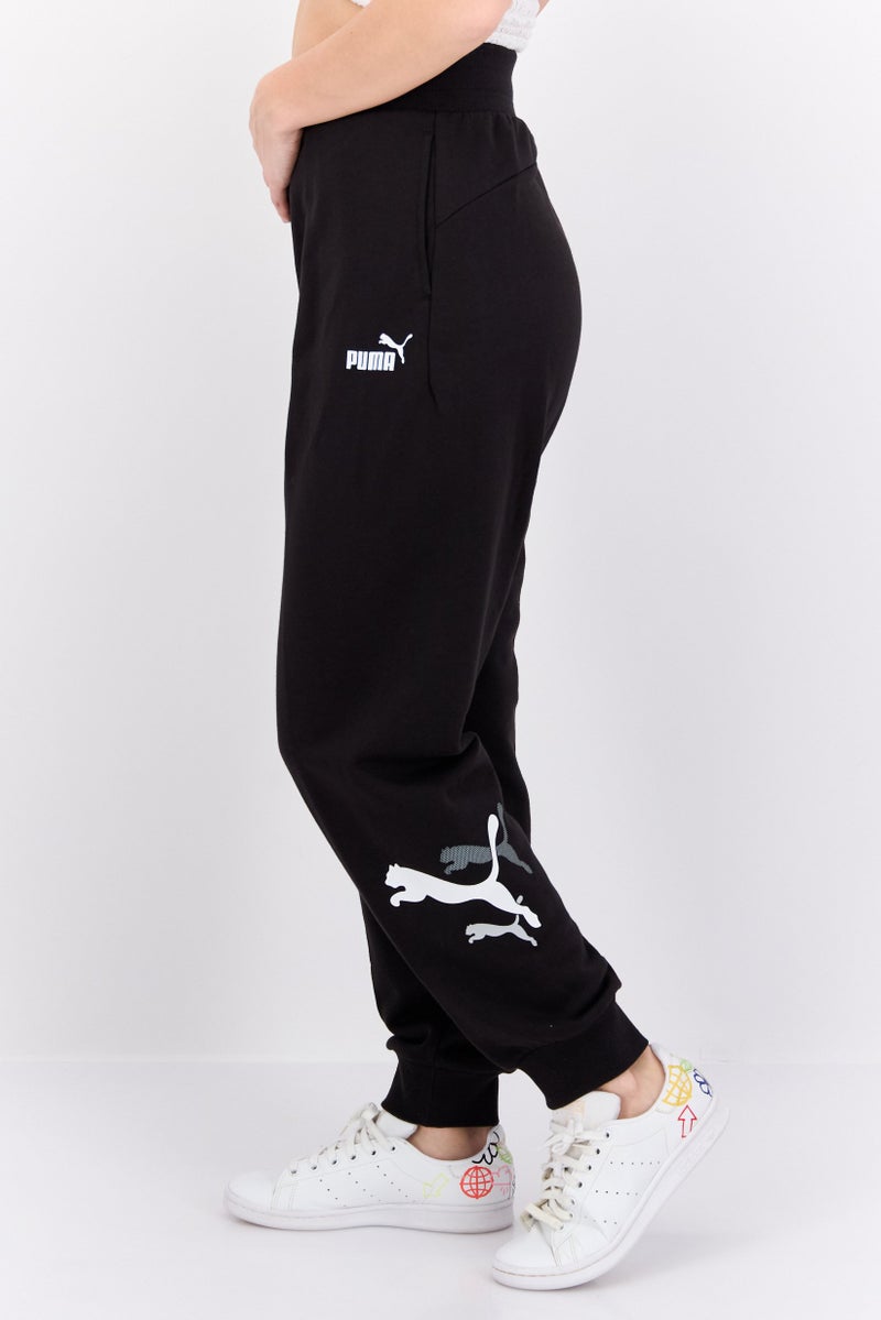 PUMA سروال رياضي نسائي مناسب بشعار العلامة التجارية، أسود - Image 4