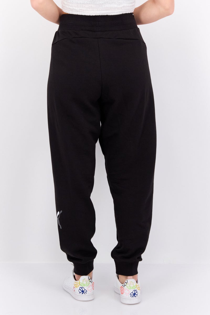 PUMA سروال رياضي نسائي مناسب بشعار العلامة التجارية، أسود - Image 2