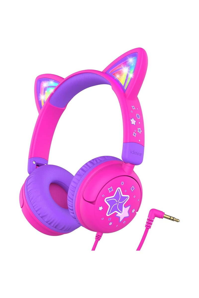 آيكليفير سماعات رأس للأطفال سلكية مضيئة للأجهزة اللوحية والمدرسة والسفر - Image 1