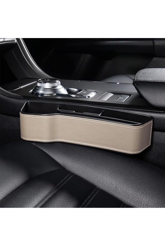 Car Gap Filler Leather Console Side Pocket Car Seat Pocket Organizer for Phones Wallet Coin Key with Cup Holder Seat Storage Box Side Gap Pocket  - Image 1