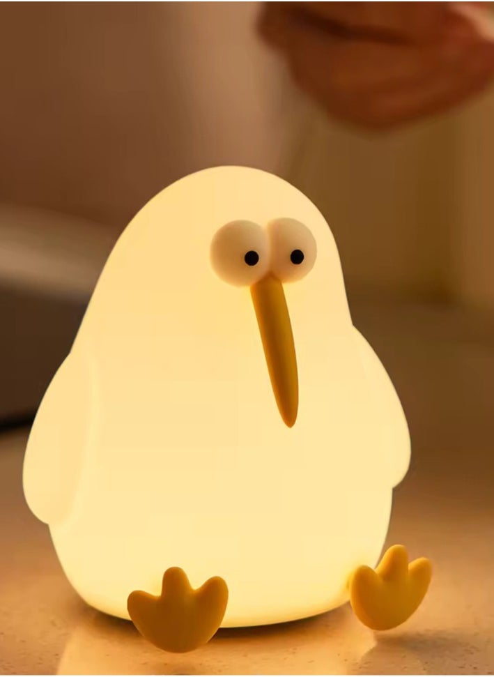 MOCOM Rechargeable Silicone LED Night Light - Kiwi Bird Touch Lamp, USB Dimming Silicone Animal Lamp, Soft Cartoon Kiwi Wizard Night Light for Kids, Bedroom Decor, Birthday Gift  - Image 1