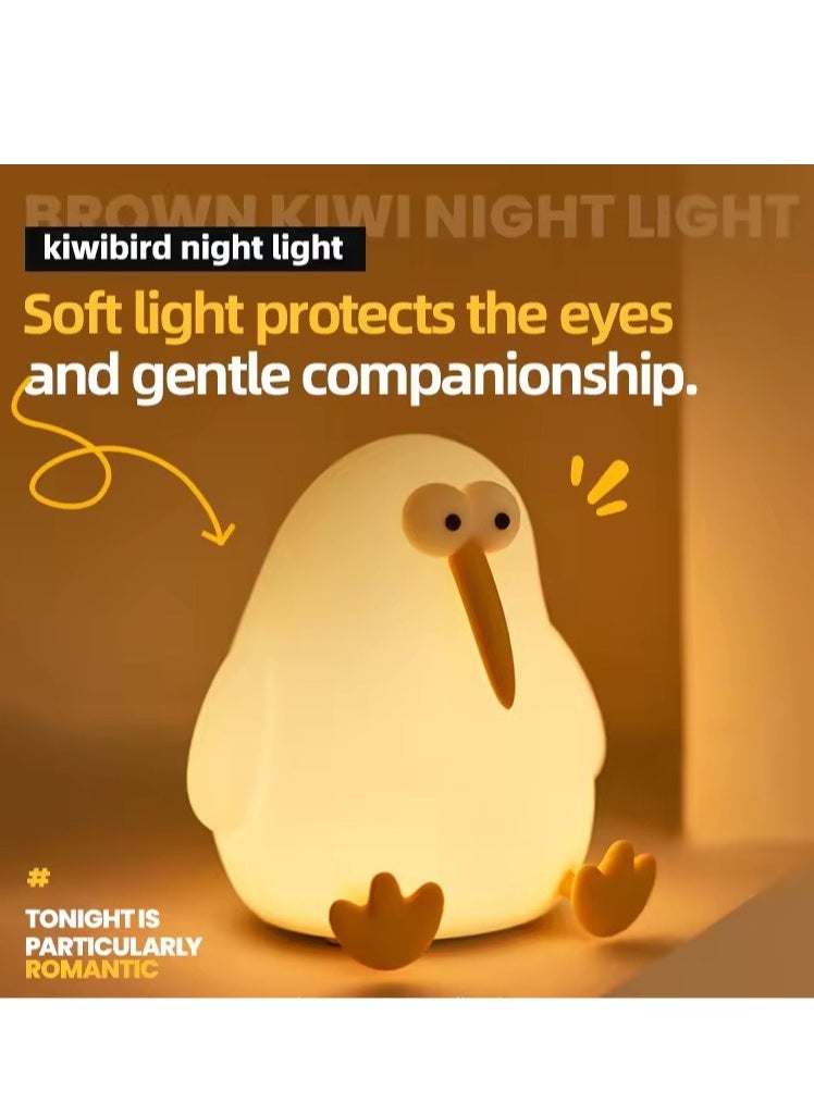 MOCOM Rechargeable Silicone LED Night Light - Kiwi Bird Touch Lamp, USB Dimming Silicone Animal Lamp, Soft Cartoon Kiwi Wizard Night Light for Kids, Bedroom Decor, Birthday Gift  - Image 2