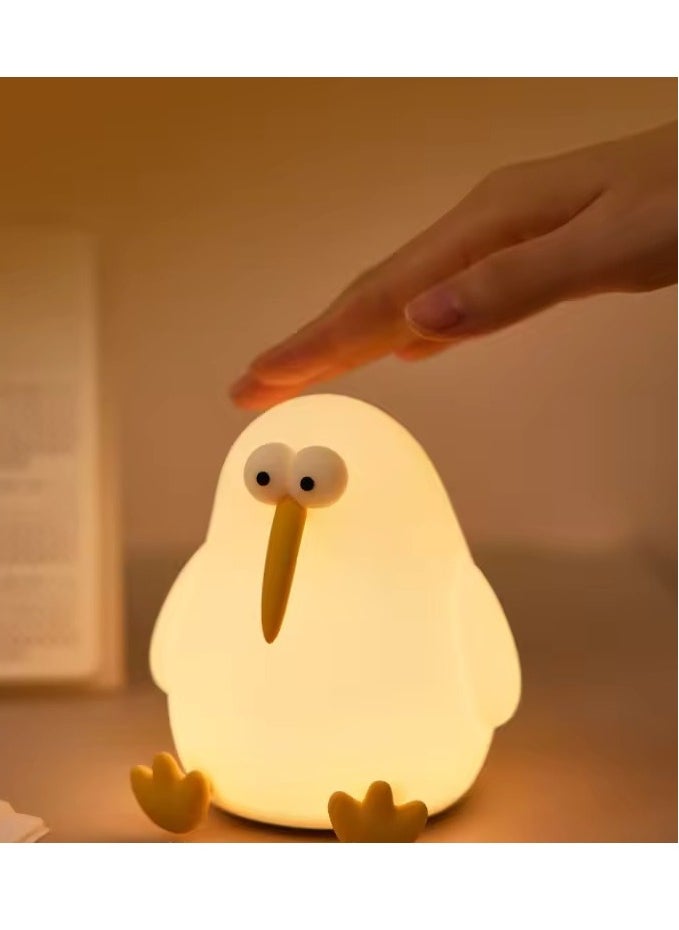 MOCOM Rechargeable Silicone LED Night Light - Kiwi Bird Touch Lamp, USB Dimming Silicone Animal Lamp, Soft Cartoon Kiwi Wizard Night Light for Kids, Bedroom Decor, Birthday Gift  - Image 3