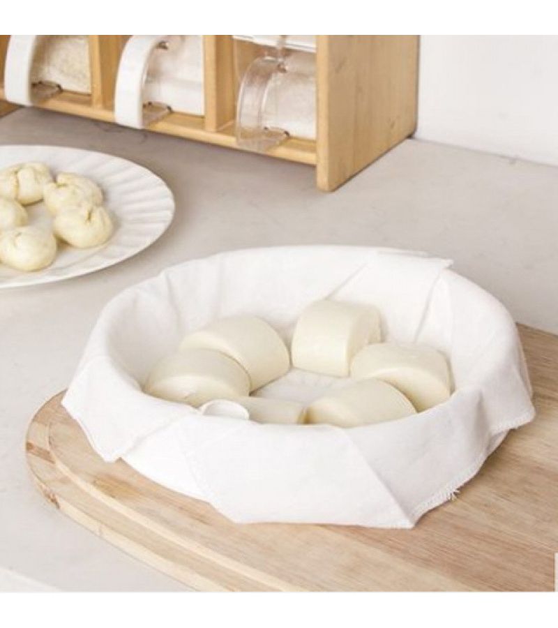 6 Pieces Round Non Stick Steamer Mats Baking Rice Cake Tray Non Slip Basket Covers for Steamed Buns and Bread - Image 4