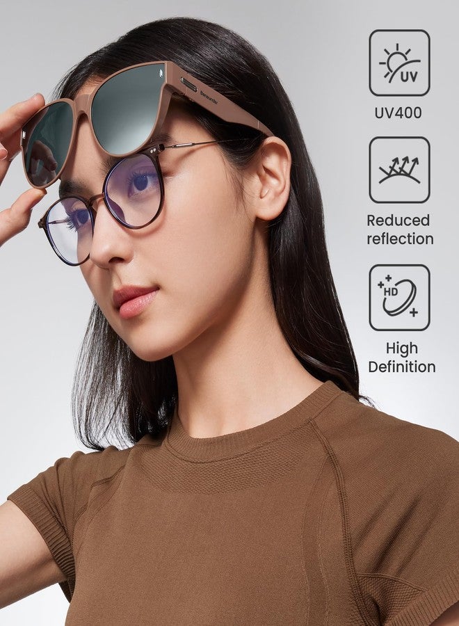 BENEUNDER Polarized Fit Over Sunglasses for Womens & Men, Retro Round Lightweight Folding Sunglasses for Nearsightedness - Image 4