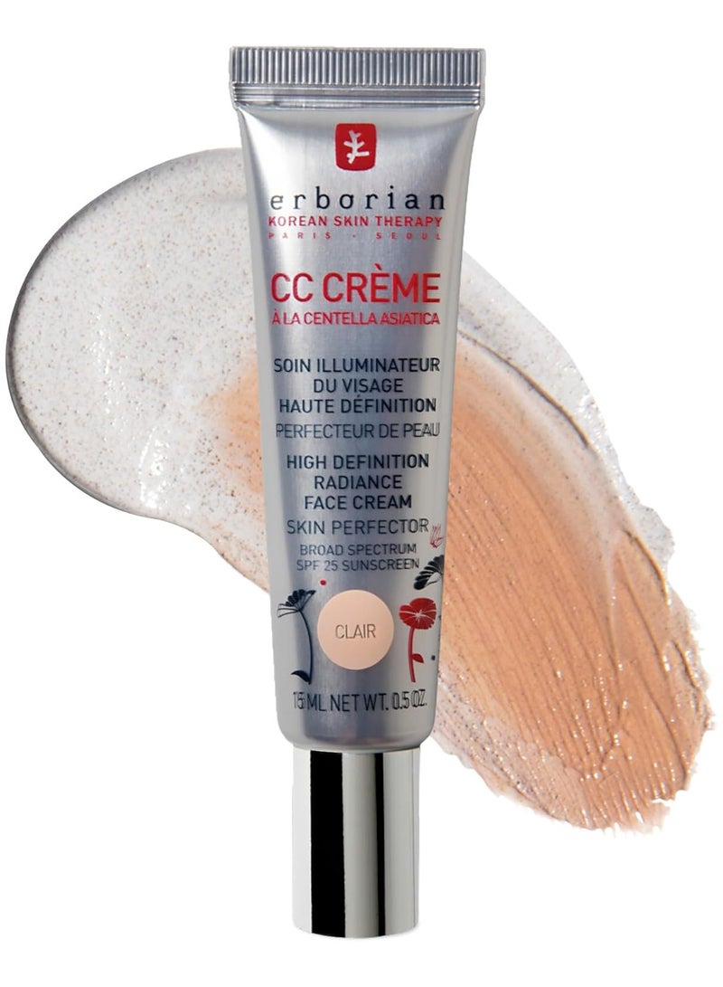 Erborian Color Correcting CC Cream with Centella Asiatica, Fair (Clair) - Light Multi-Purpose Facial Concealer with Illuminating Finish Soothes & Hydrates - SPF Korean Skincare Skin Perfector - 0.5 Oz - Image 1