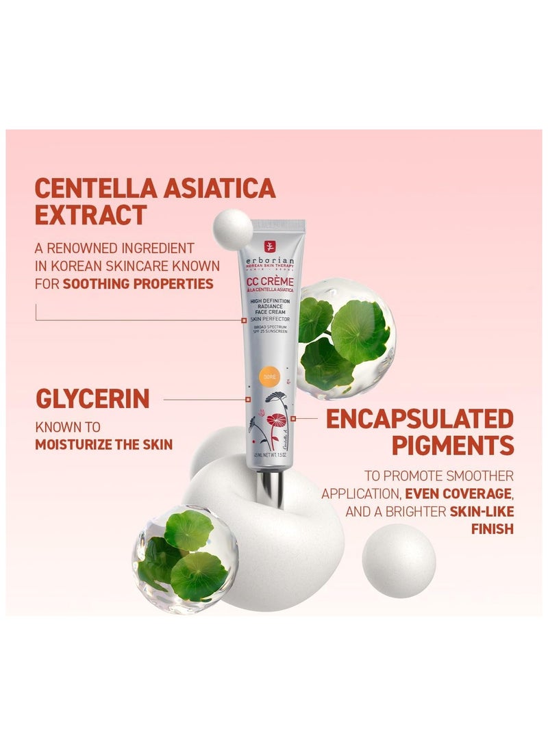 Erborian Color Correcting CC Cream with Centella Asiatica, Fair (Clair) - Light Multi-Purpose Facial Concealer with Illuminating Finish Soothes & Hydrates - SPF Korean Skincare Skin Perfector - 0.5 Oz - Image 4