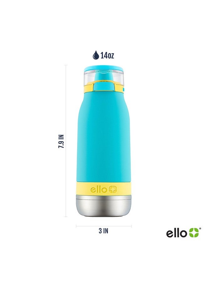 Ello Ello Emma 14oz Vacuum Insulated Stainless Steel Kids Water Bottle with Straw and Built-in Carrying Handle and Leak-Proof Locking Lid for School Backpack, Lunchbox and Outdoor Sports, Sky - Image 3