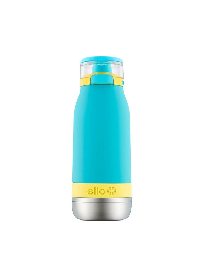 Ello Ello Emma 14oz Vacuum Insulated Stainless Steel Kids Water Bottle with Straw and Built-in Carrying Handle and Leak-Proof Locking Lid for School Backpack, Lunchbox and Outdoor Sports, Sky - Image 1