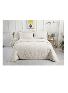 BAIG Duvet set Bedding Cover, Set Of 6pcs Bedding Set Luxury King Size High Quality Duvet Cover Sets with Pillowcase CREAM 