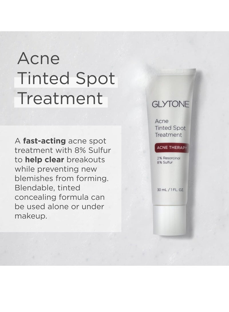 Glytone Acne Spot Treatment Face Cream with 8% Sulfur & 2% Resorcinol, Tinted Acne Treatment for Teenagers, Conceals Blemishes, 1 oz - Image 3