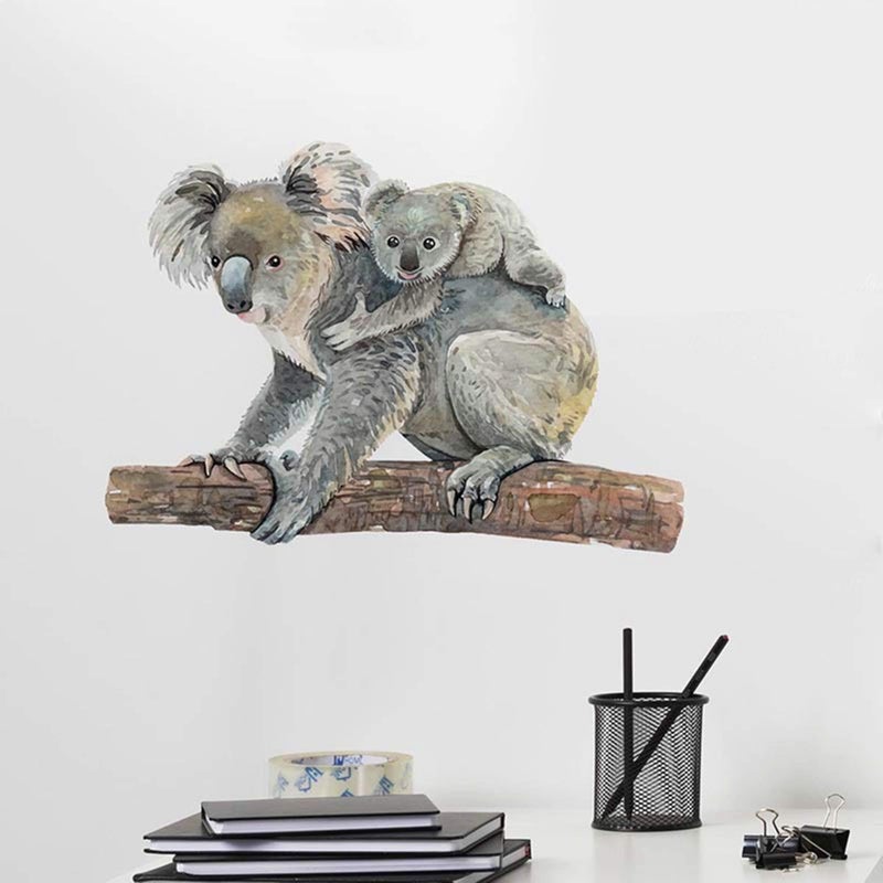 ROFARSO Lifelike Lovely Cute Koala Animal 3D Vinyl Wall Stickers Removable Wall Decals Art Decorations Decor for Nursery Baby Bedroom Playroom Living Room Murals