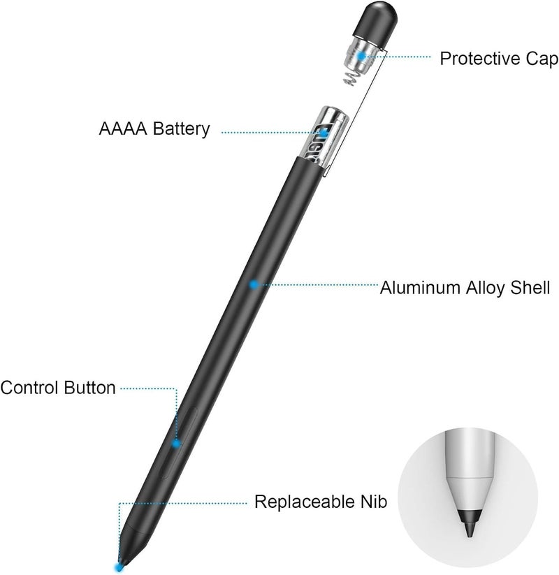 hacey Pen for Microsoft Surface Pro 9/8/X/7+/7/6/5/4/3, Stylus Compatible with Surface Go 3/2/1, Surface Laptop/Studio/Book 4/3/2/1, Surface 3, Palm Rejection, 1024 Pressure Sensitivity, 2500h Working Hours - Image 4