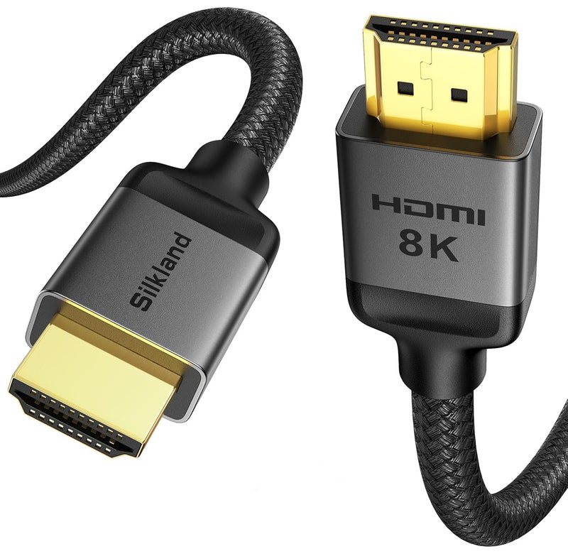Silkland 10K 8K HDMI 2.1 Cable 15FT - Ultra High Speed 48Gbps, HDR10+, eARC, Compatible with Xbox/PS5/PS4/Roku TV - Image 1