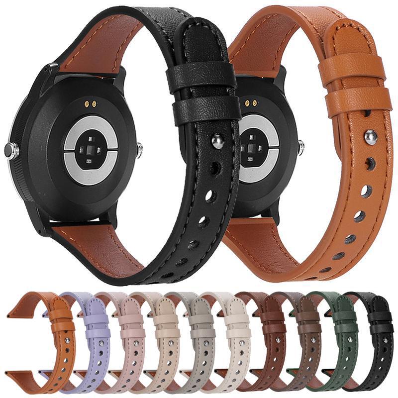 إيروريكس سوار ساعة من الجلد الطبيعي بحلقة مزدوجة وبرشام واحد مقاس 20 مم (بني غامق) - Image 4